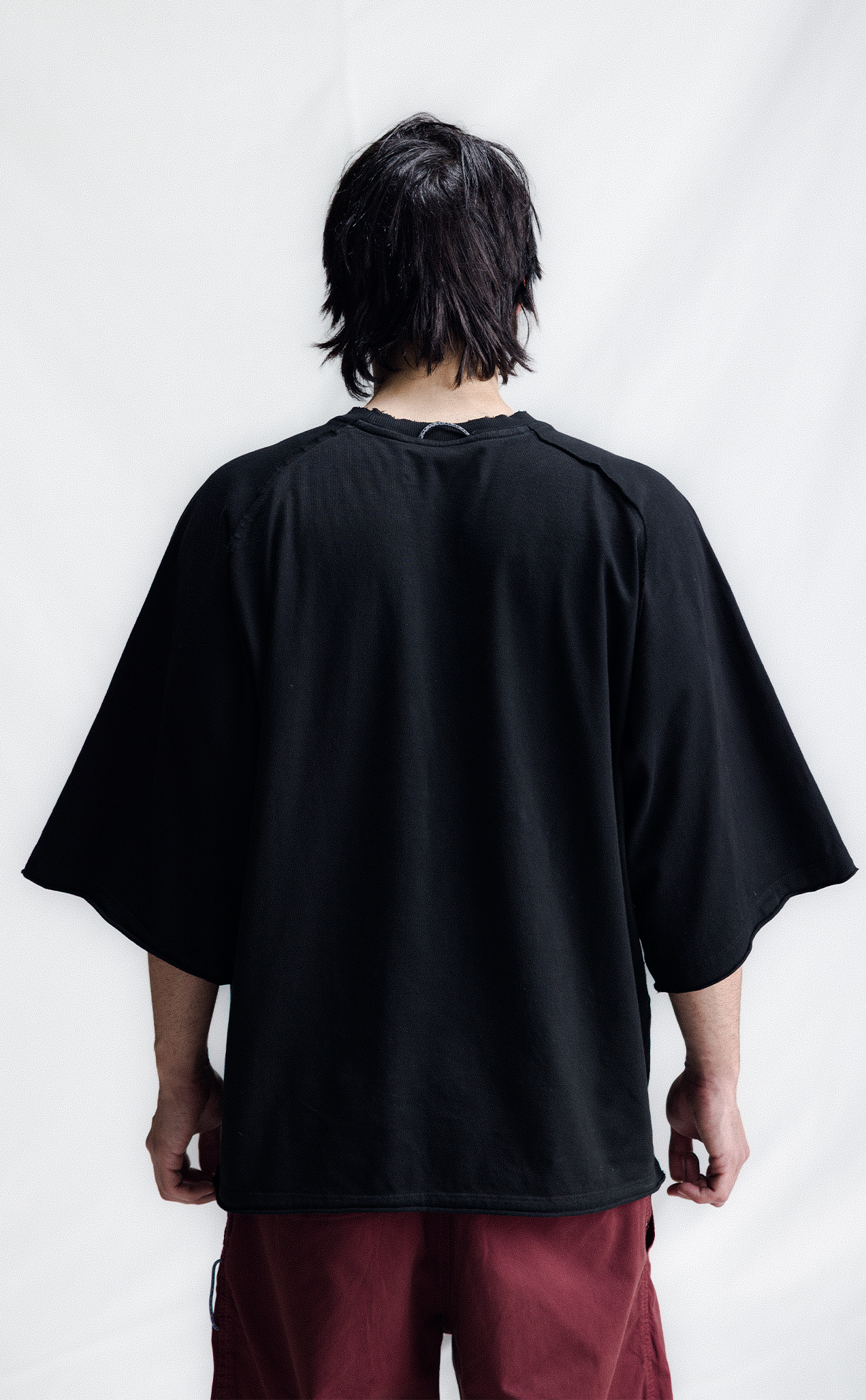 T-SHIRT PIQUET PLAYSOLITAIRE OVERSIZED RAGLAN BLACK