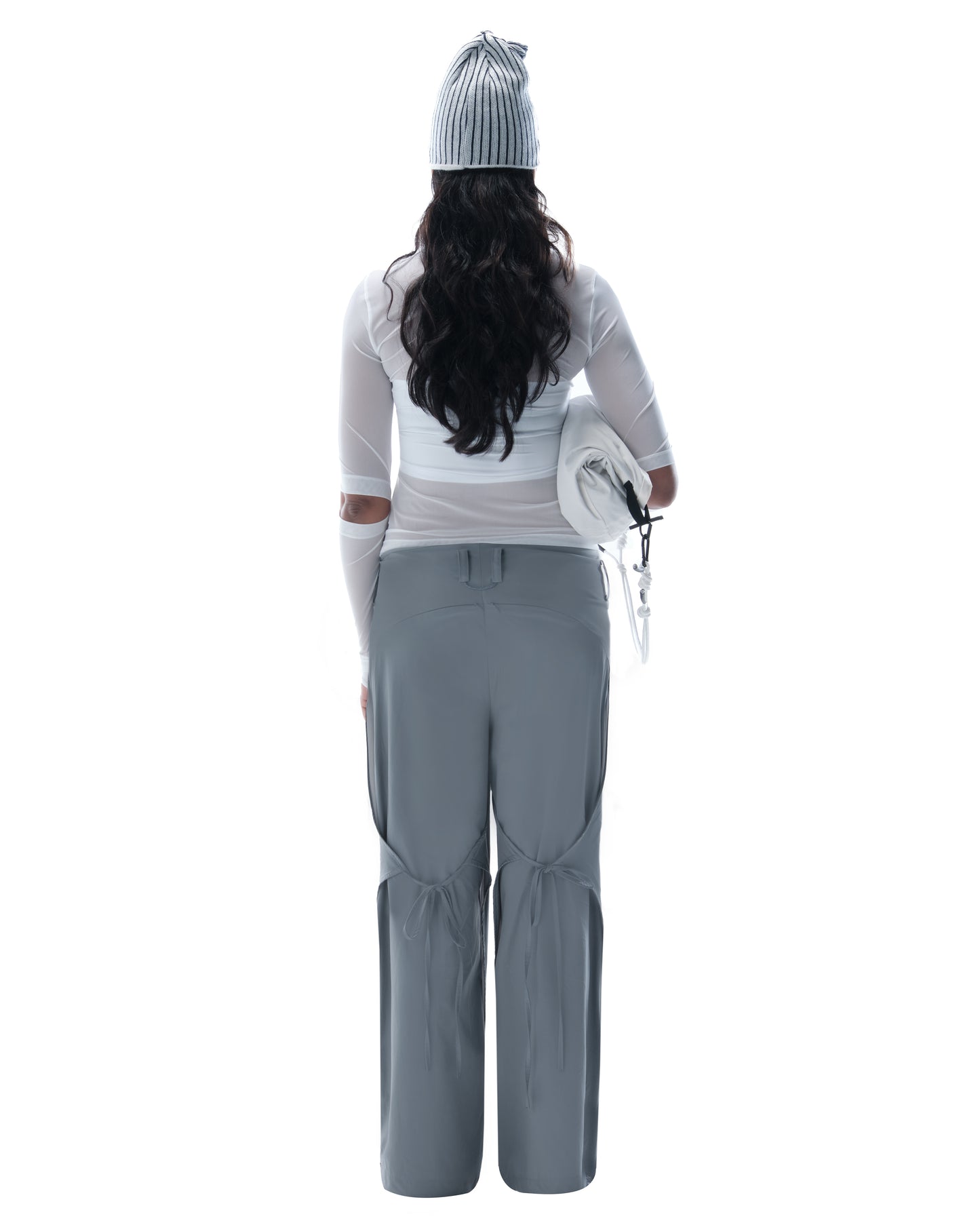 LENA BOW GREY TROUSERS