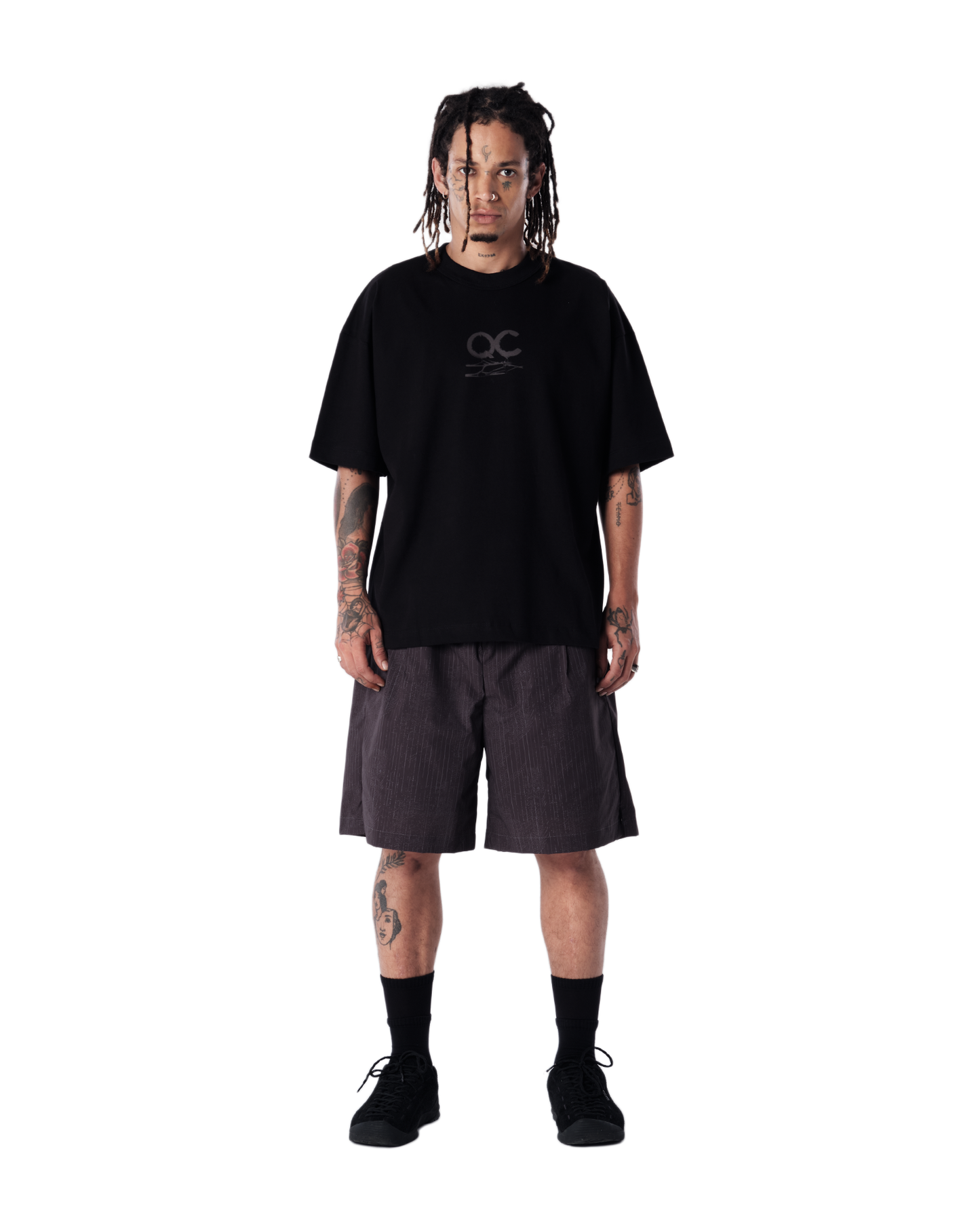CAMISETA QC ANATOMIA BOXY PRETO