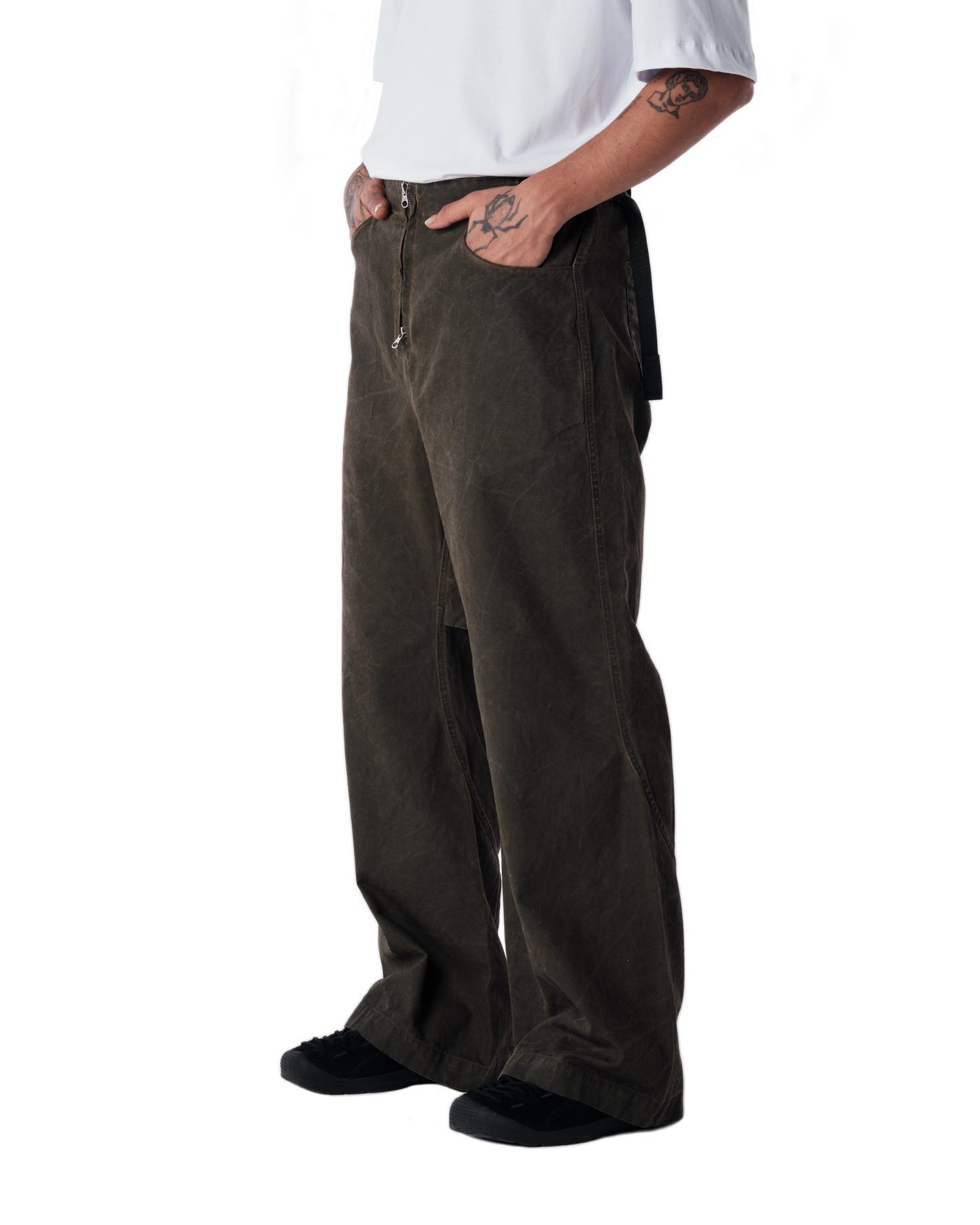 CALÇA NAMAN WIDE STONED VERDE
