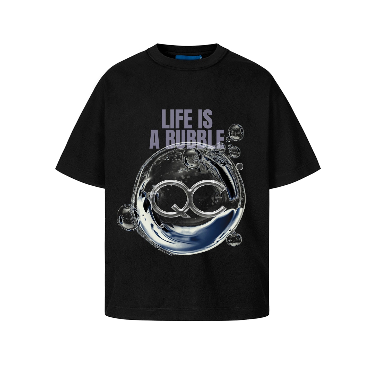 BUBBLE LIF BOXY BLACK T-SHIRT