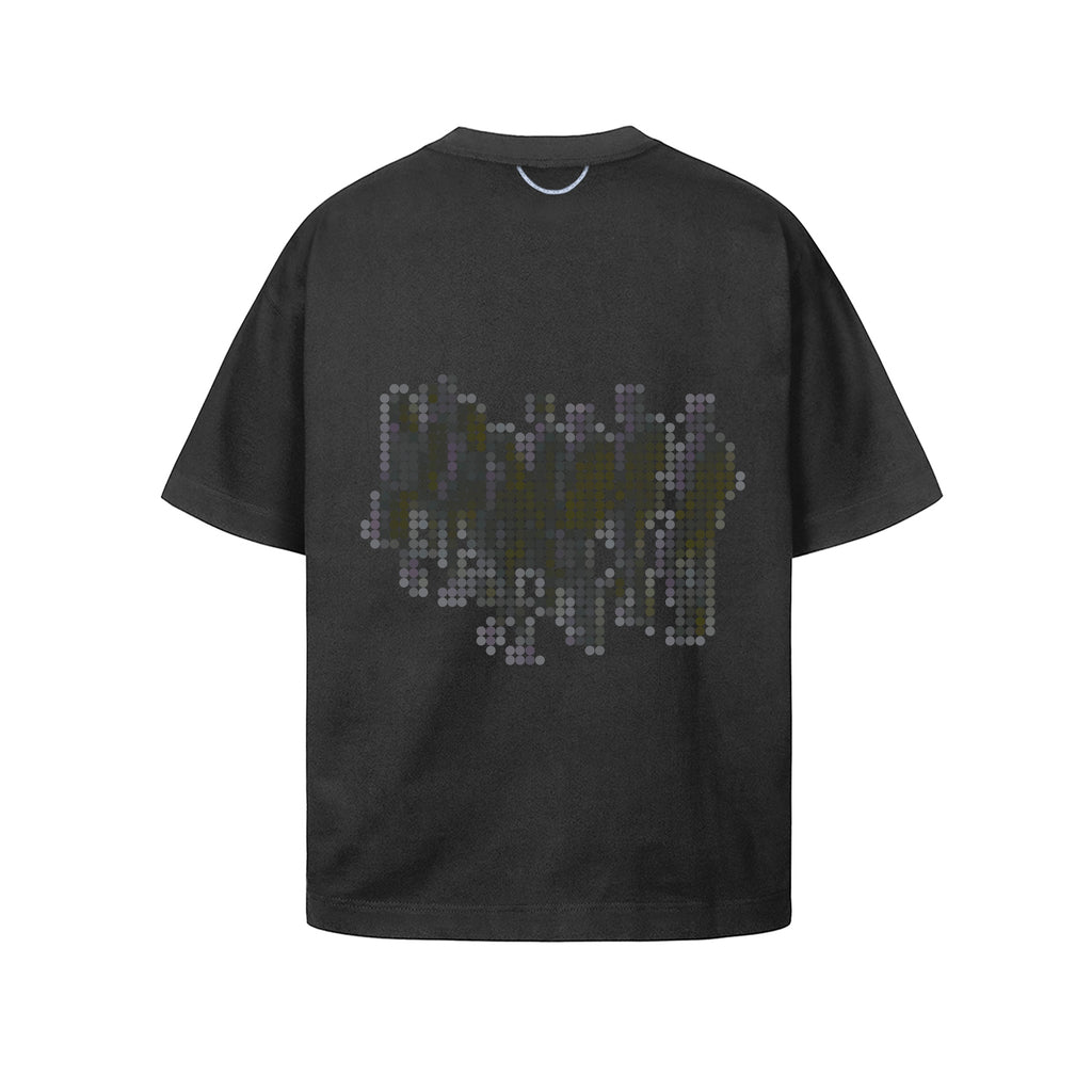 LINE DOTS BOXY GREY T-SHIRT