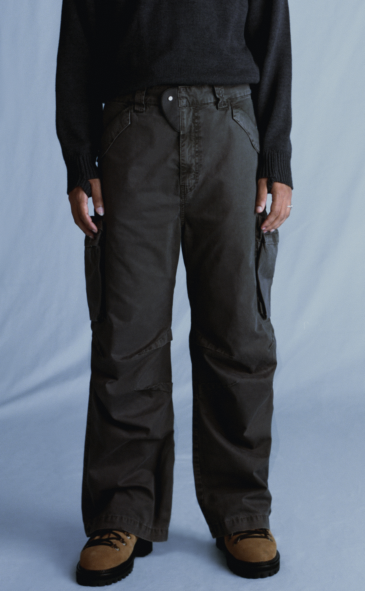 CALÇA DYER WIDE STONED PRETO [PRÉ-VENDA]