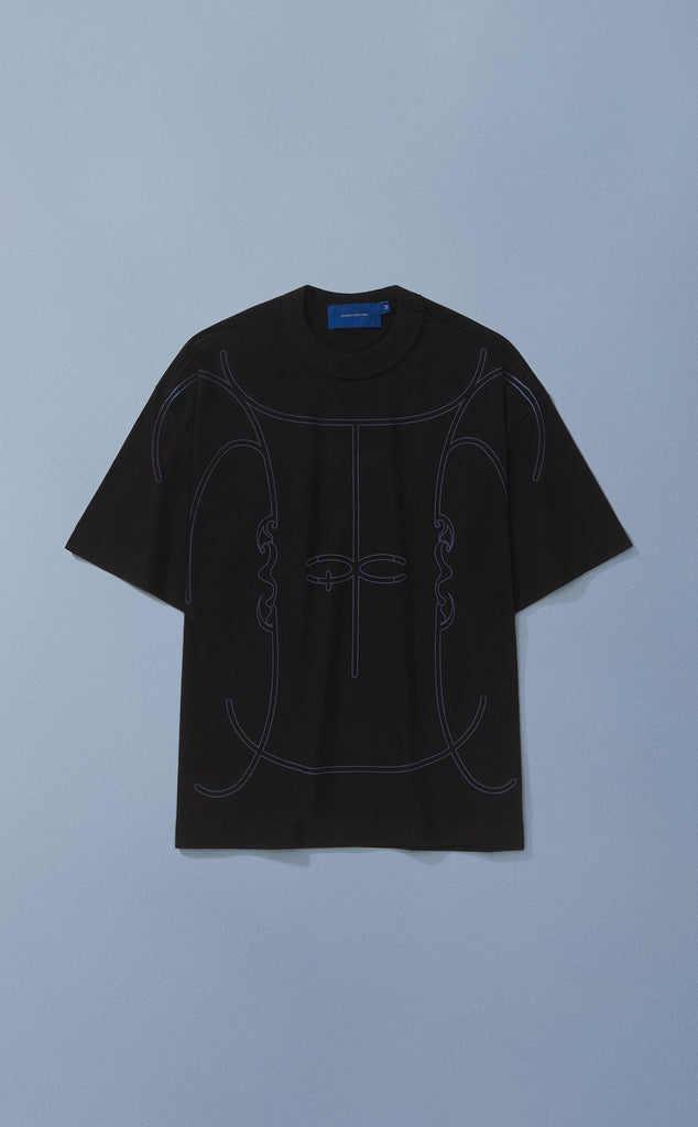 CAMISETA QC LINHAS BOXY PRETO