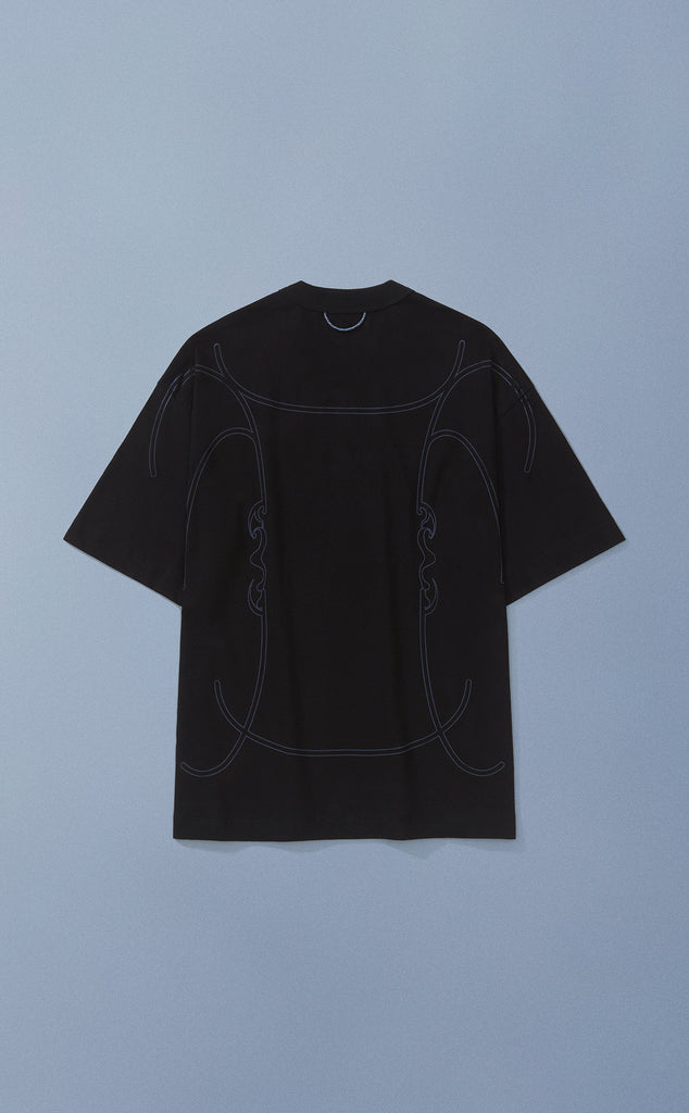 CAMISETA QC LINHAS BOXY PRETO