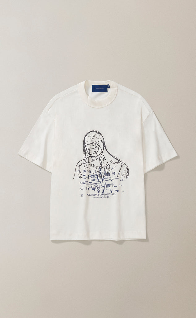 CAMISETA PARTICULAS BOXY OFF-WHITE