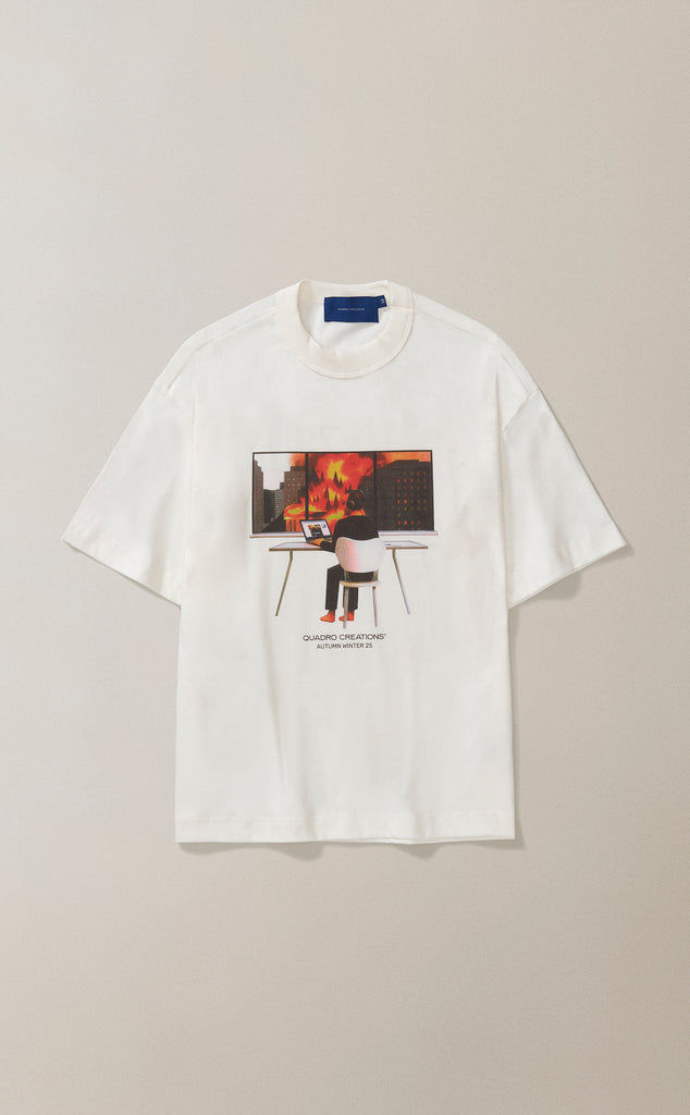 CAMISETA QC JANELA BOXY OFF WHITE