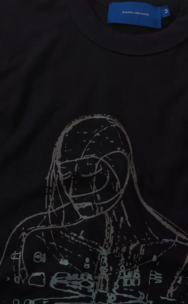 CAMISETA QC PARTICULAS BOXY PRETO