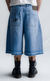 [PRÉ-VENDA] SIDE DART DENIM SUPER BAGGY SHORTS BABY BLUE