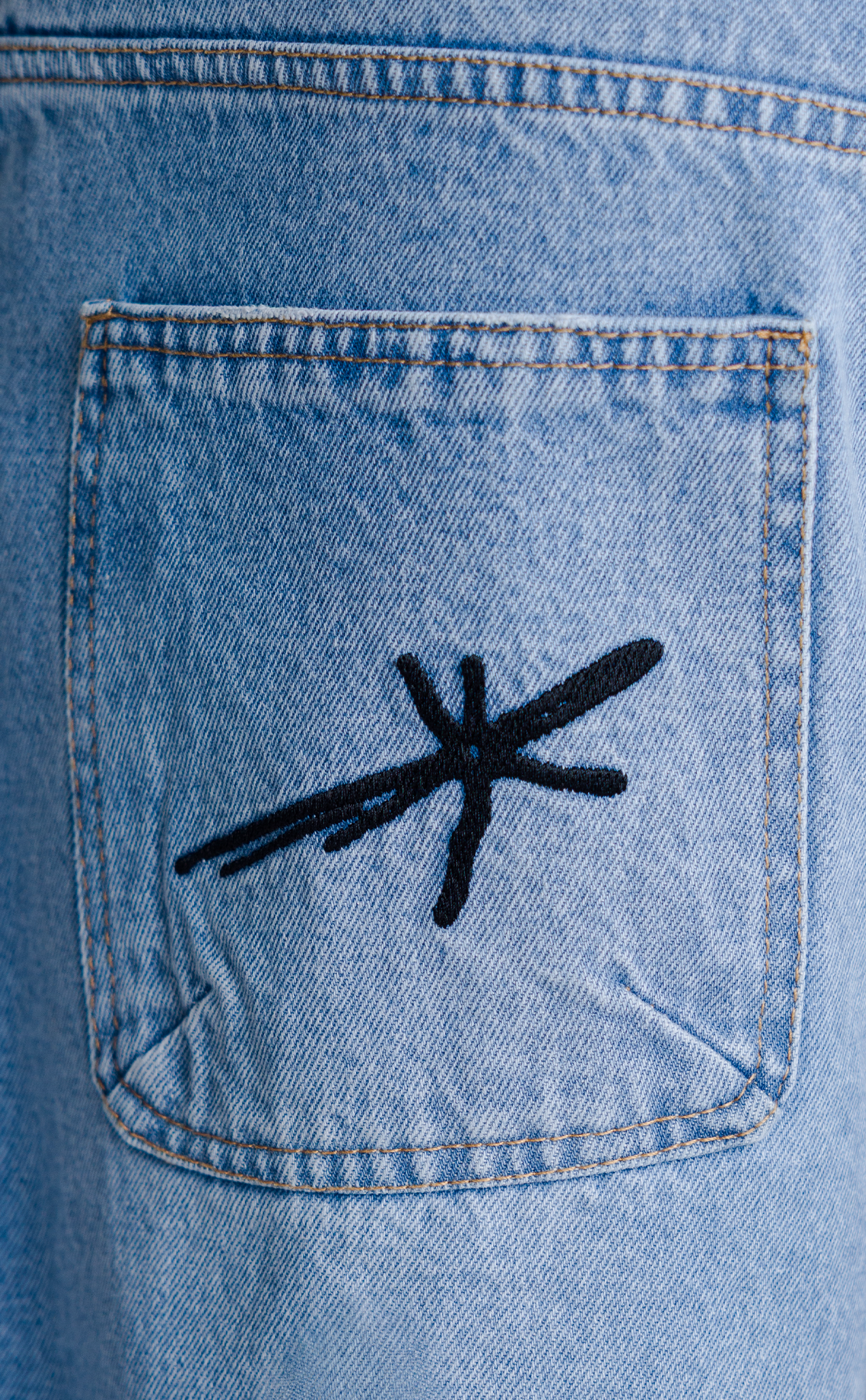 [PRÉ-VENDA] SIDE DART DENIM SUPER BAGGY SHORTS BABY BLUE