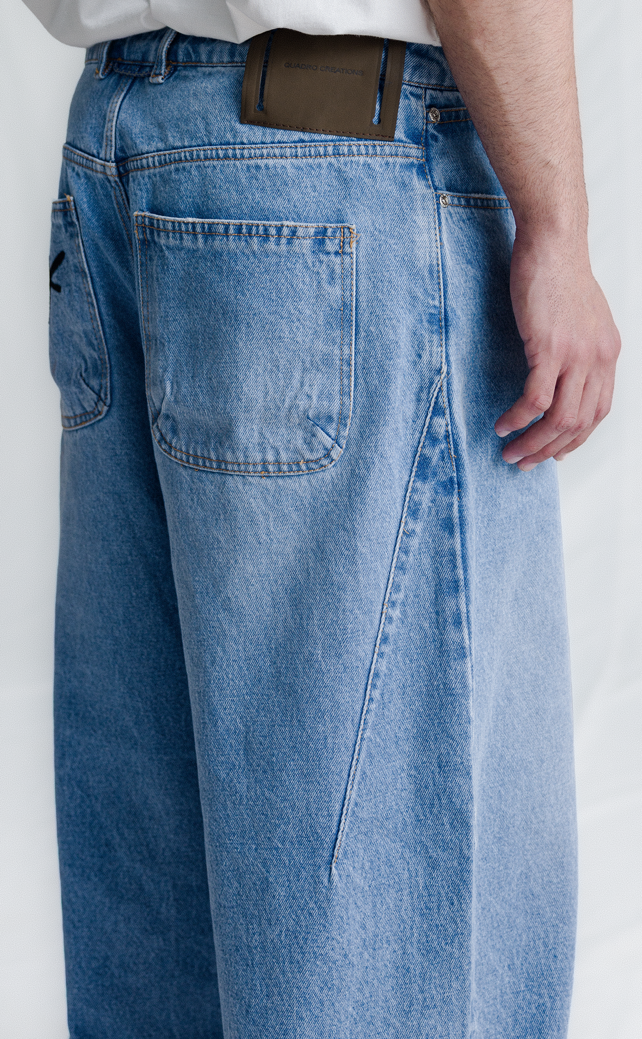 [PRÉ-VENDA] SIDE DART DENIM BAGGY PANTS BABY BLUE