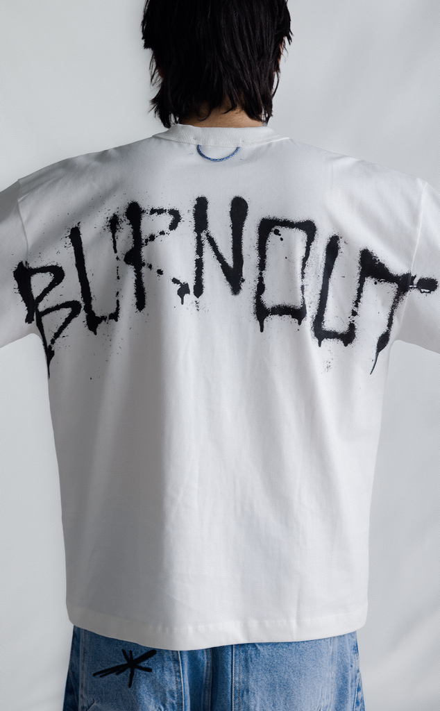 T-SHIRT GRAFITE BURNOUT BOXY OFF WHITE