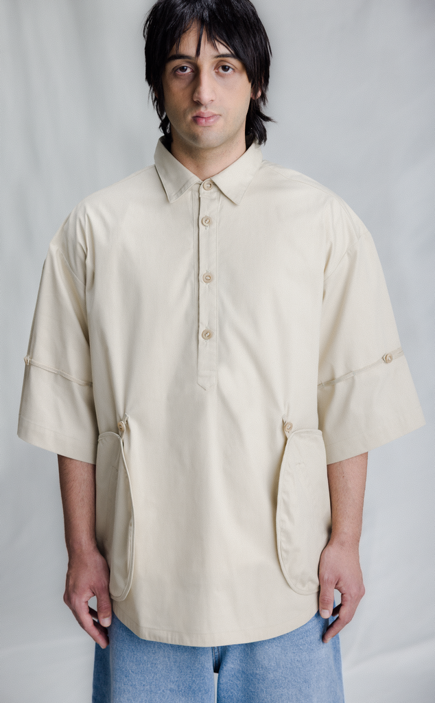 MOTIF SHORTSLEEVE SHIRT CAQUI