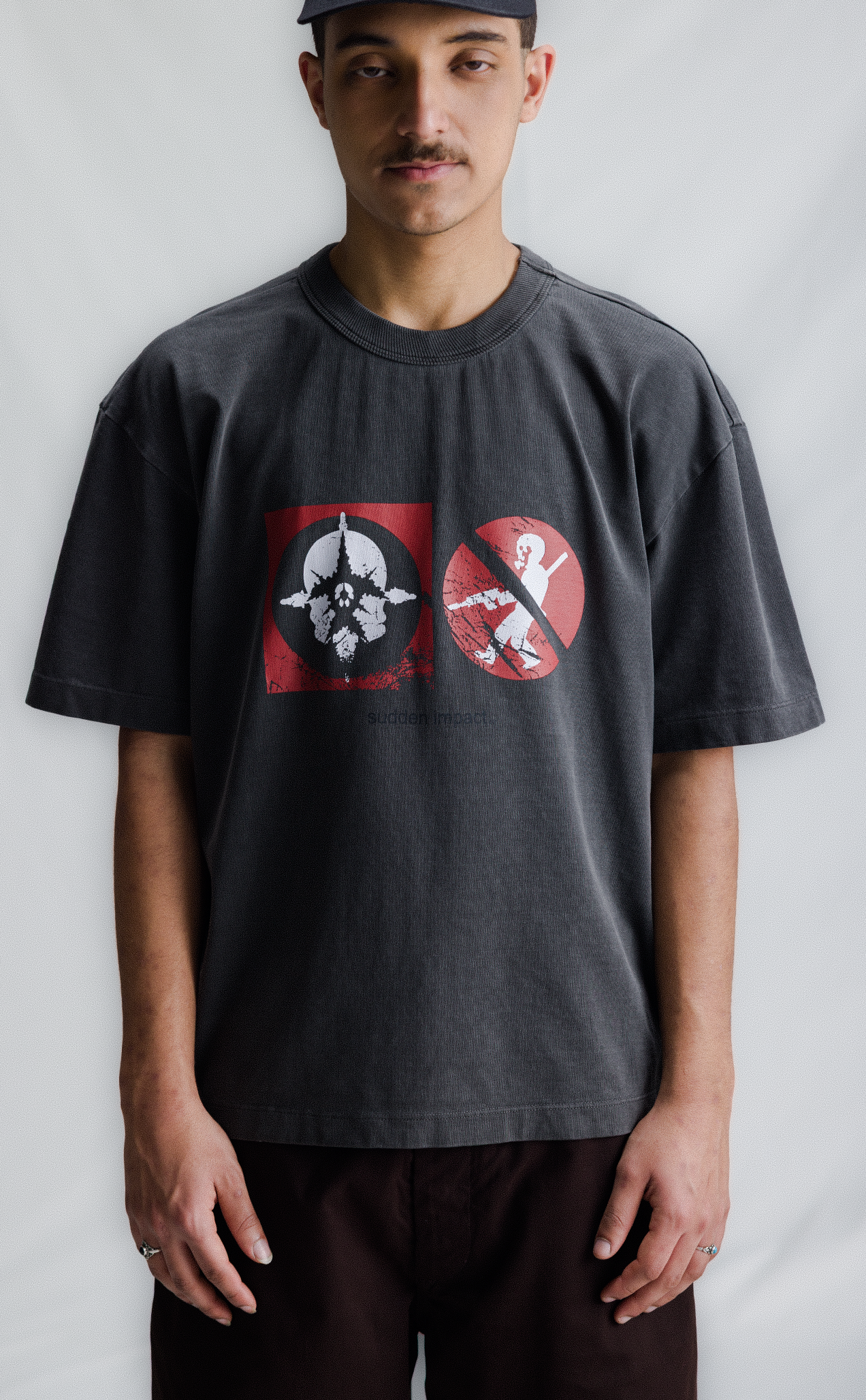 T-SHIRT SUDDEN IMPACT BOXY STONED BLACK