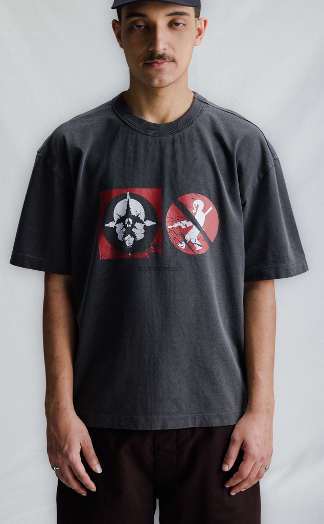 T-SHIRT SUDDEN IMPACT BOXY STONED BLACK