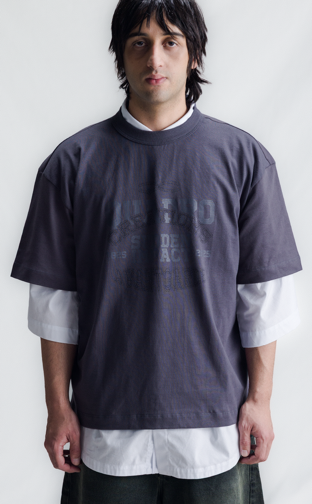 T-SHIRT AVANT-GARDE COLLEGE BOXY DARK GREY