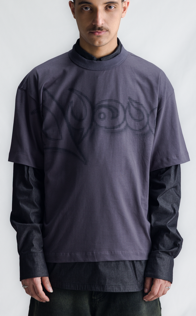 T-SHIRT QUADRO TRIBE BOXY DARK GREY