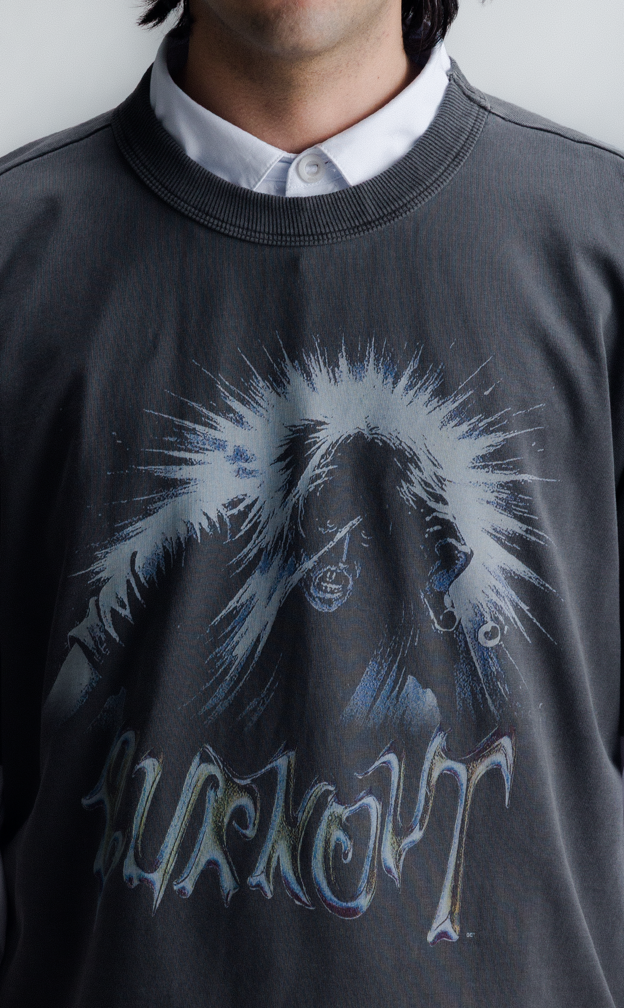 T-SHIRT BURNOUT BOXY STONED BLACK