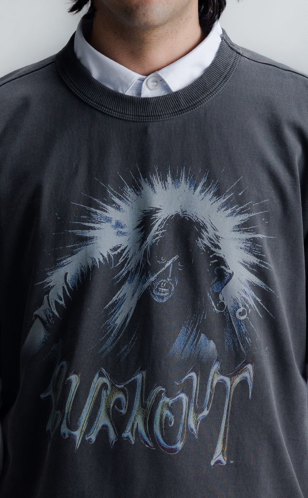 T-SHIRT BURNOUT BOXY STONED BLACK