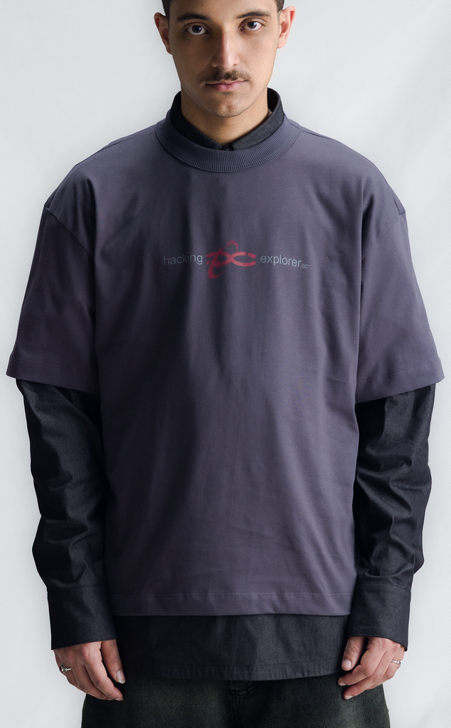 T-SHIRT HACKING ACTIVITIES BOXY DARK GREY