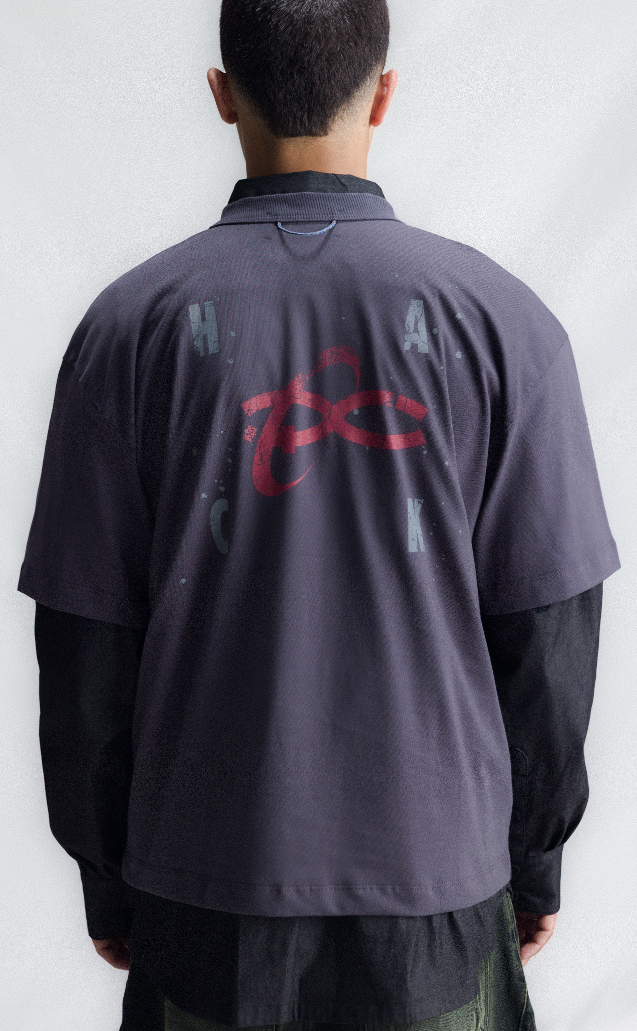 T-SHIRT HACKING ACTIVITIES BOXY DARK GREY