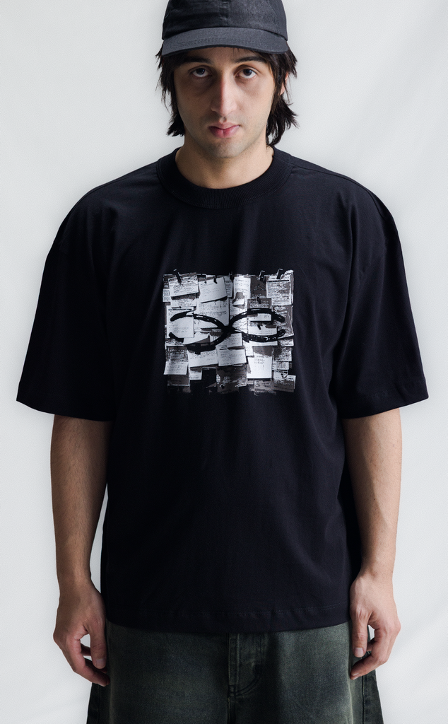 T-SHIRT QC NOTES BOXY BLACK