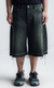 [PRÉ-VENDA] SIDE DART DENIM SUPER BAGGY SHORTS ACID BLACK