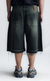 [PRÉ-VENDA] SIDE DART DENIM SUPER BAGGY SHORTS ACID BLACK