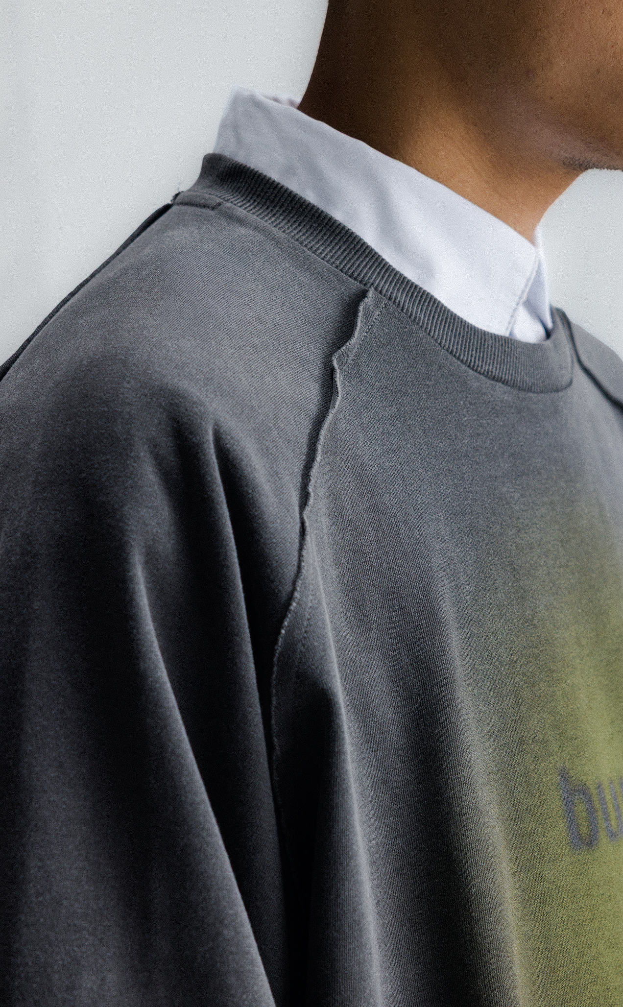 T-SHIRT BURN-IN OVERSIZED RAGLAN STONED ACID GREEN