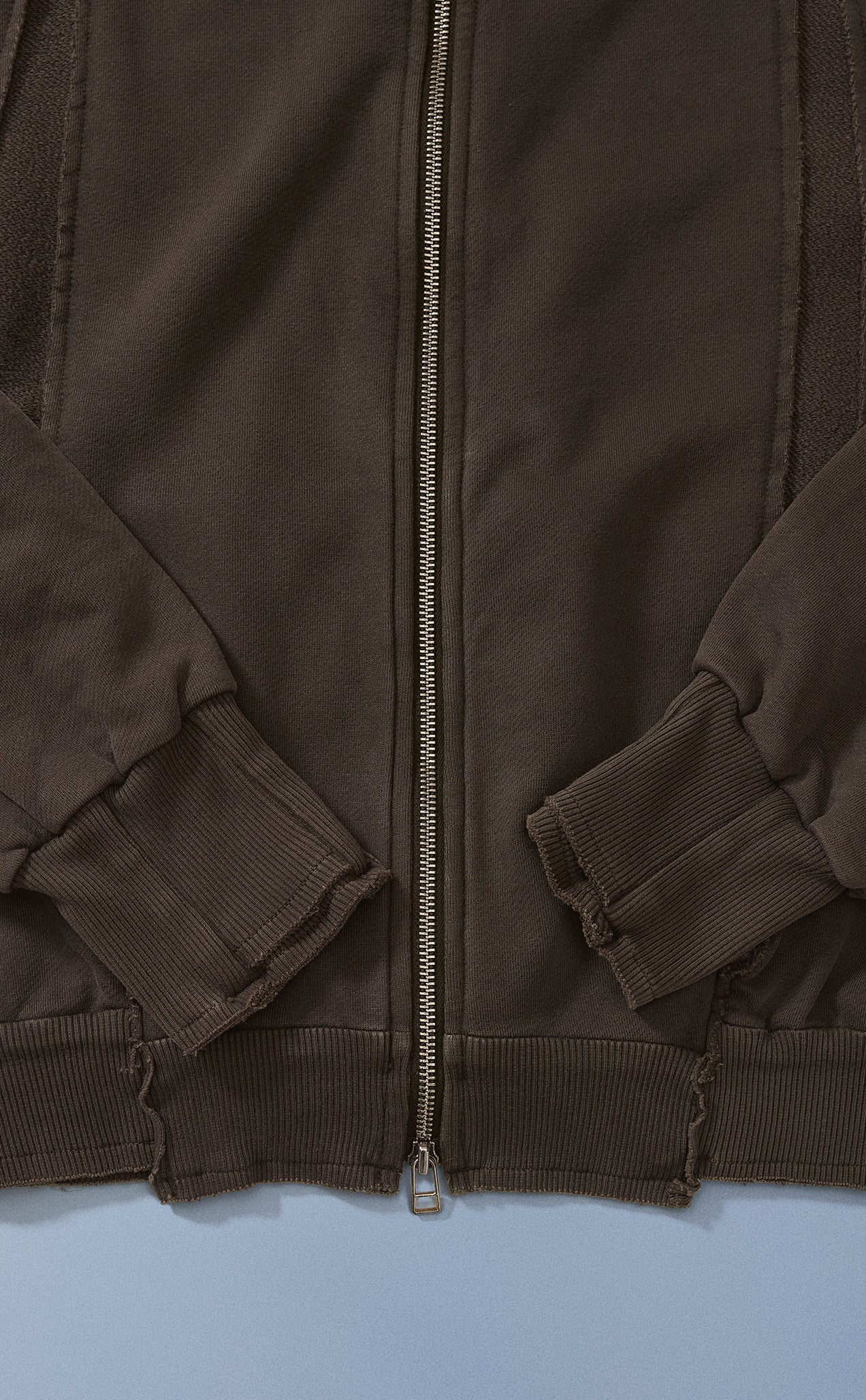 MOLETOM DELTA ZIP STONED MARROM
