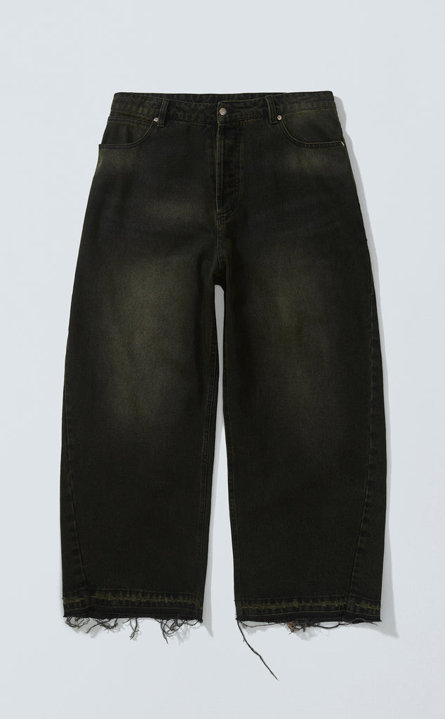 [PRÉ-VENDA] SIDE DART DENIM BAGGY PANTS ACID BLACK
