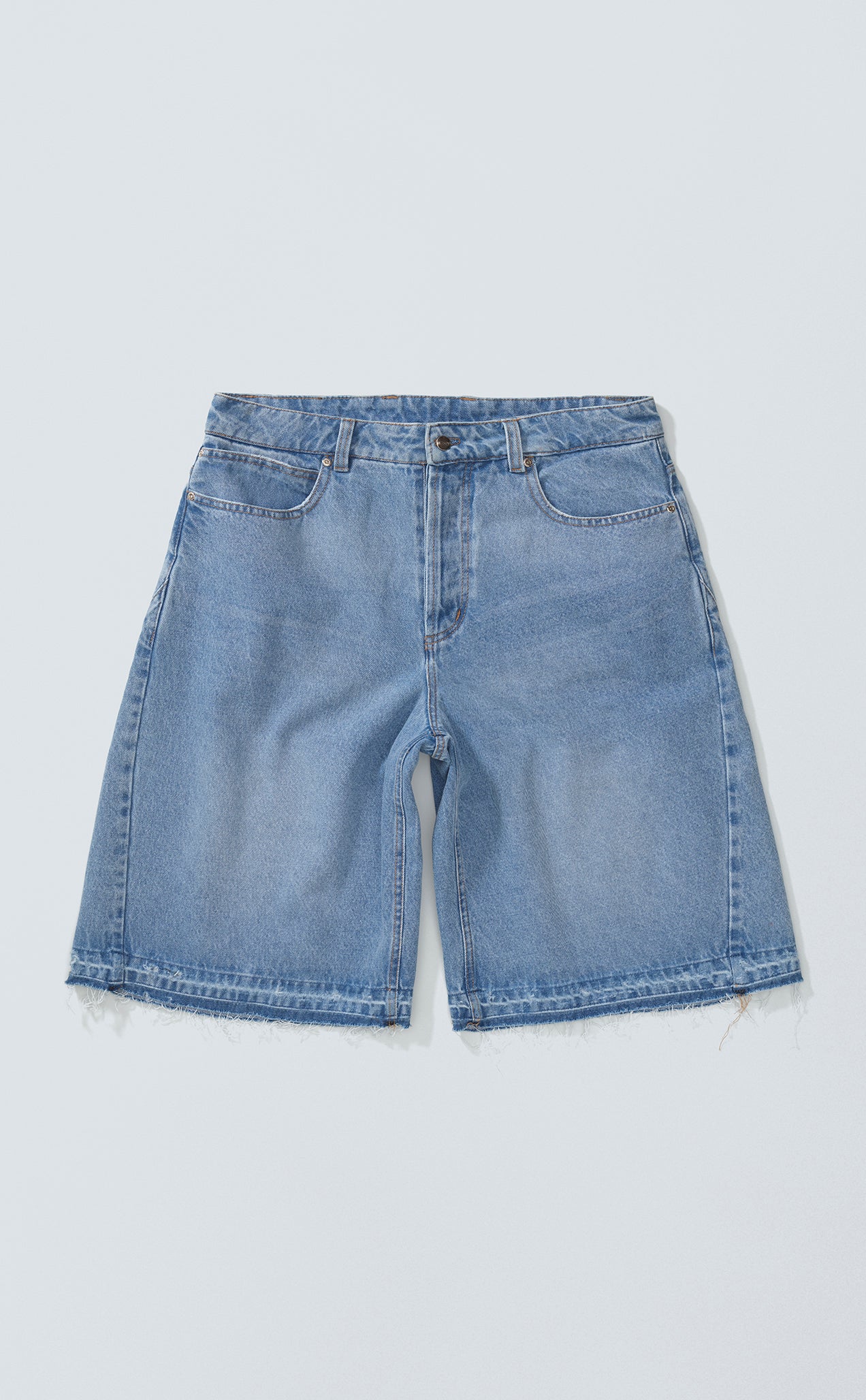 [PRÉ-VENDA] SIDE DART DENIM SUPER BAGGY SHORTS BABY BLUE