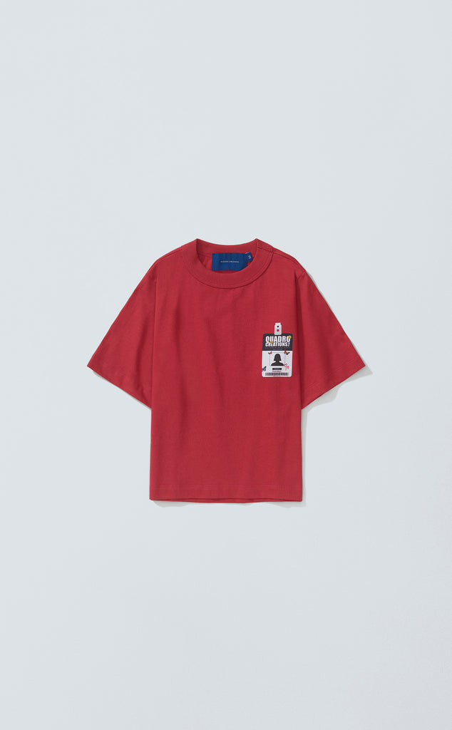T-SHIRT FRAME BADGE BABY TEE RED