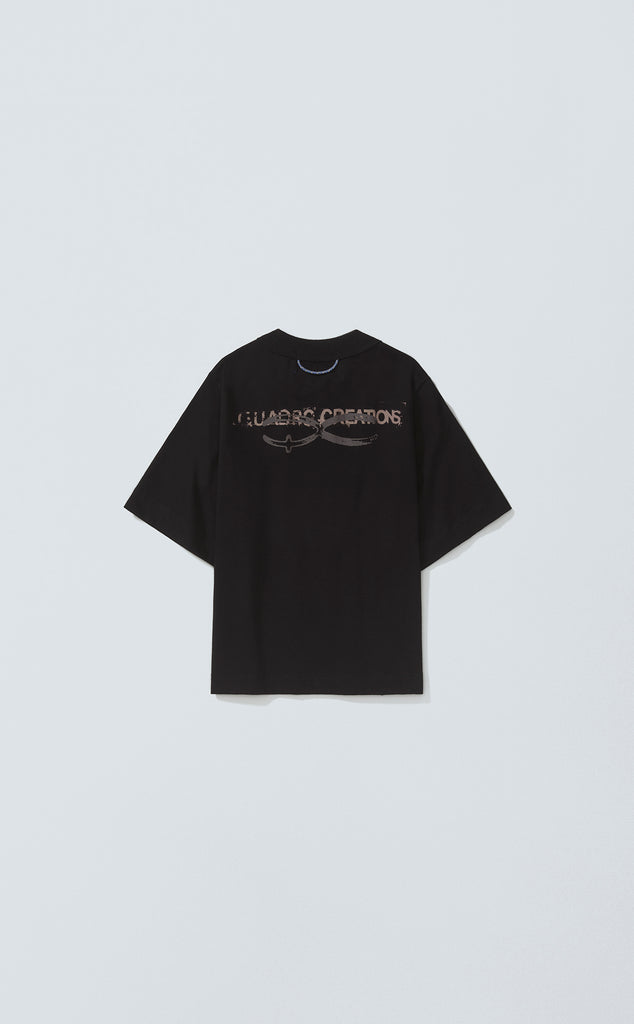 T-SHIRT QUADRO CREATIONS BABY TEE BLACK