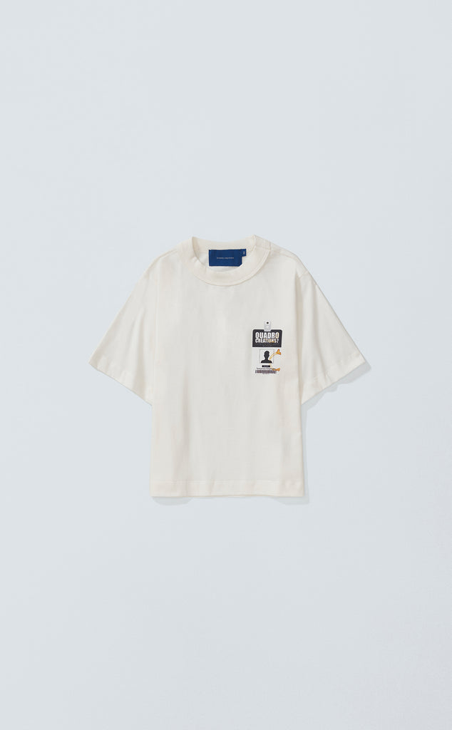 T-SHIRT FRAME BADGE BABY TEE OFF WHITE