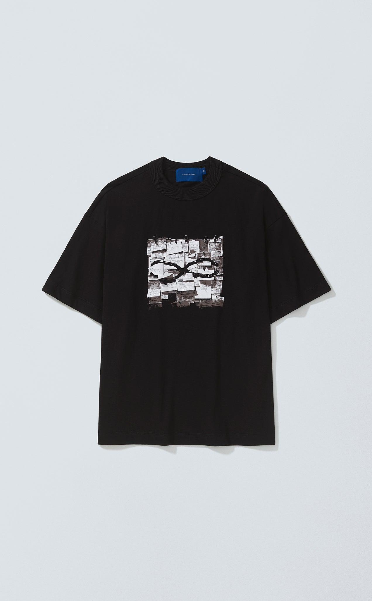 T-SHIRT QC NOTES BOXY BLACK