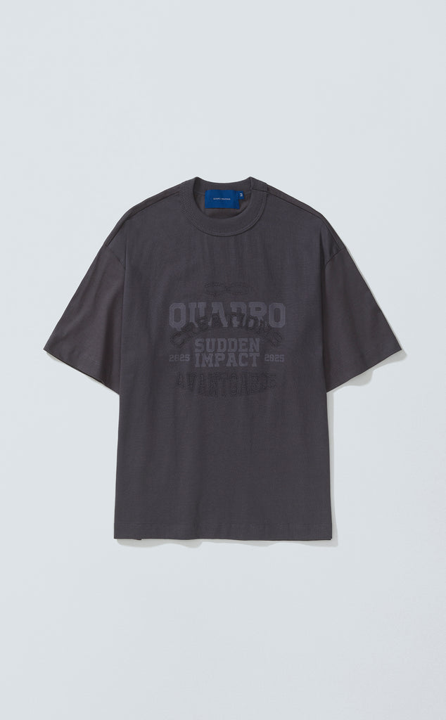 T-SHIRT AVANT-GARDE COLLEGE BOXY DARK GREY
