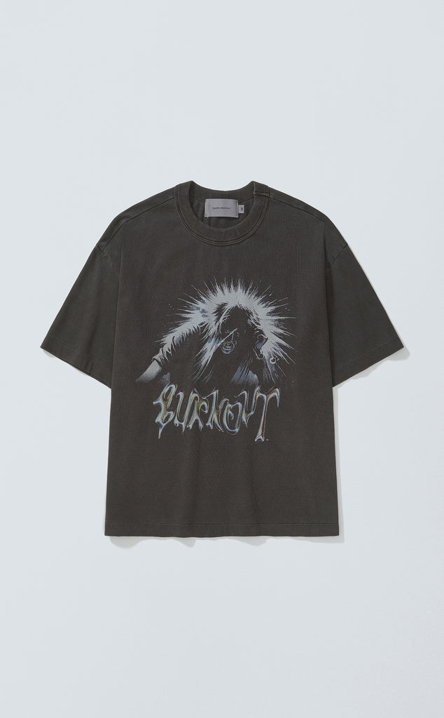 T-SHIRT BURNOUT BOXY STONED BLACK