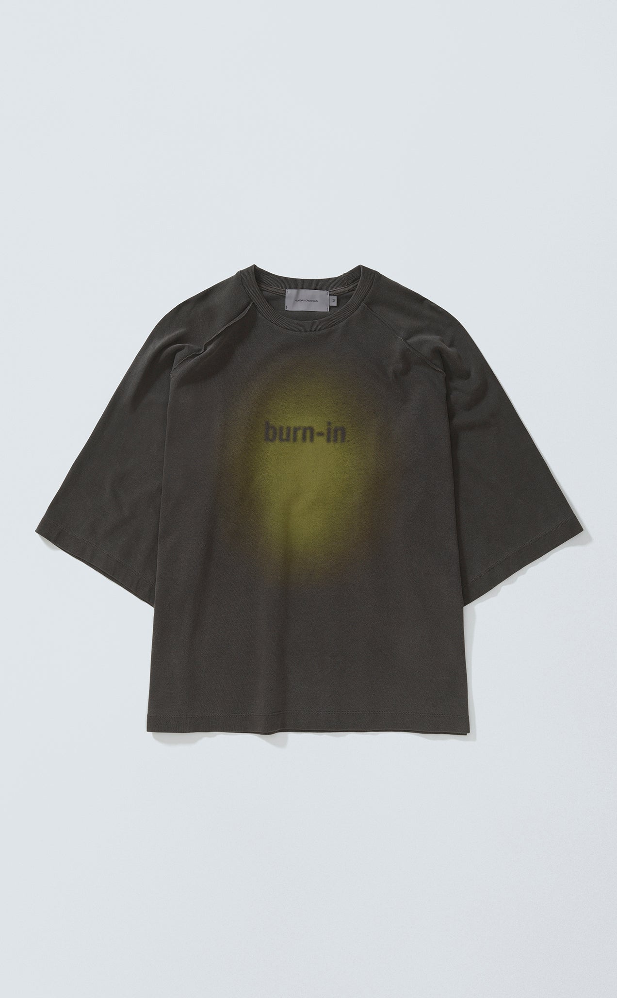 T-SHIRT BURN-IN OVERSIZED RAGLAN STONED ACID GREEN