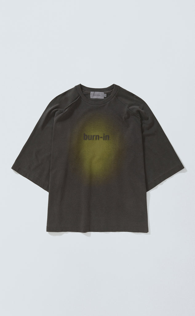 T-SHIRT BURN-IN OVERSIZED RAGLAN STONED ACID GREEN