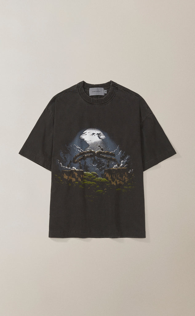 CAMISETA QC FORMIGAS BOXY STONED PRETO