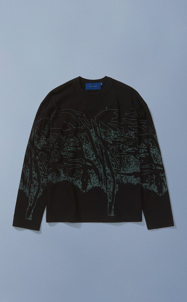 CAMISETA QC TRAMA BOXY ML PRETO