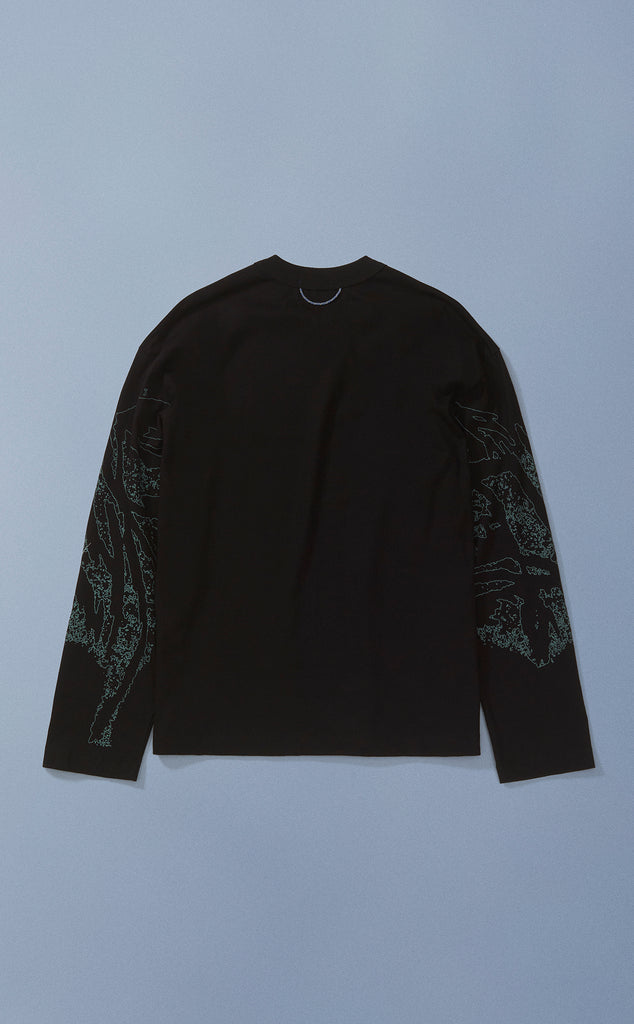 CAMISETA QC TRAMA BOXY ML PRETO