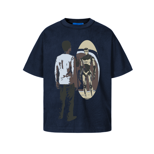 CAMISETA QC ABISMO BOXY - MARINHO